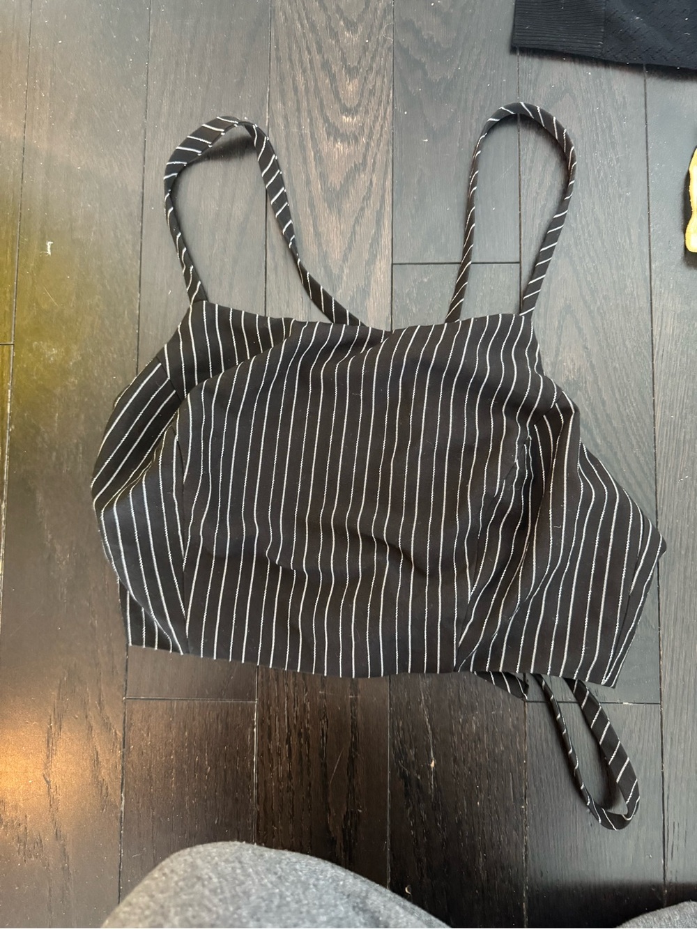 ILLA ILLA Black & White Pinstripe Cropped Tank